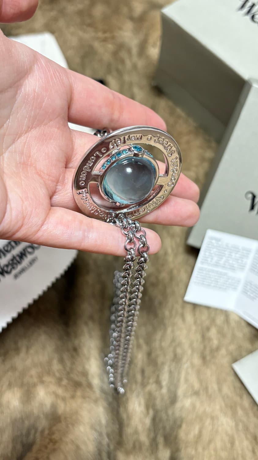 급척! 비비안 웨스트우드 빅orb 목걸이 하늘색 🩵새상품 상품이미지4