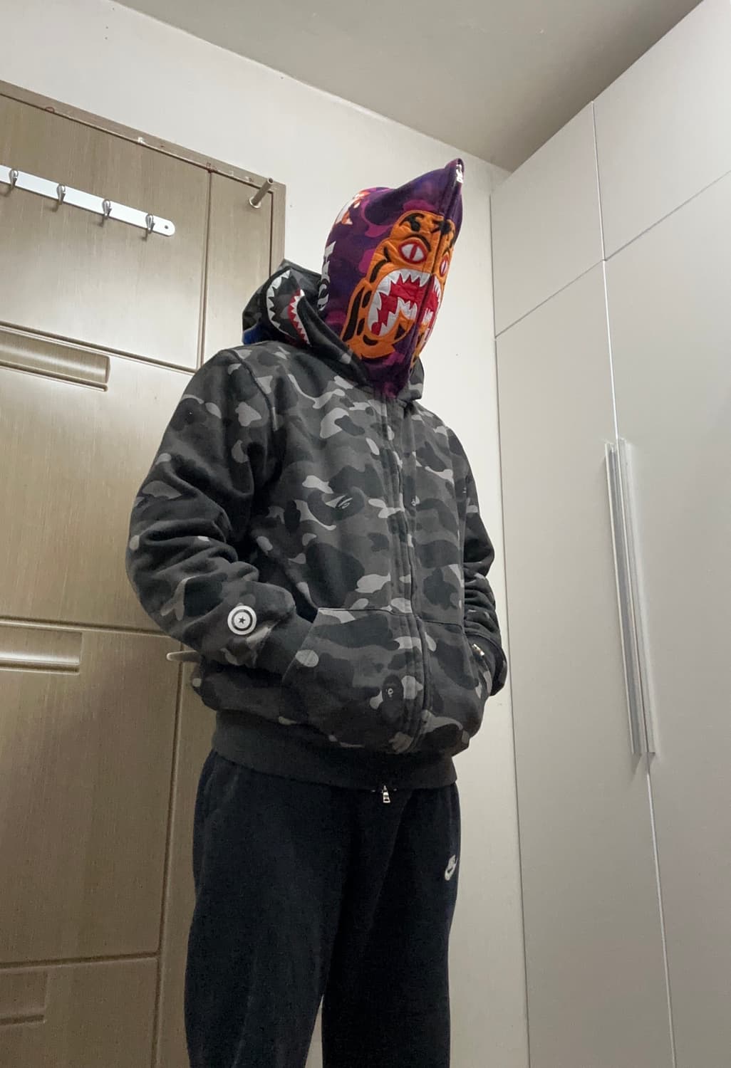 베이프 BAPE 카모 샤크 후드집업 XL 상품이미지8