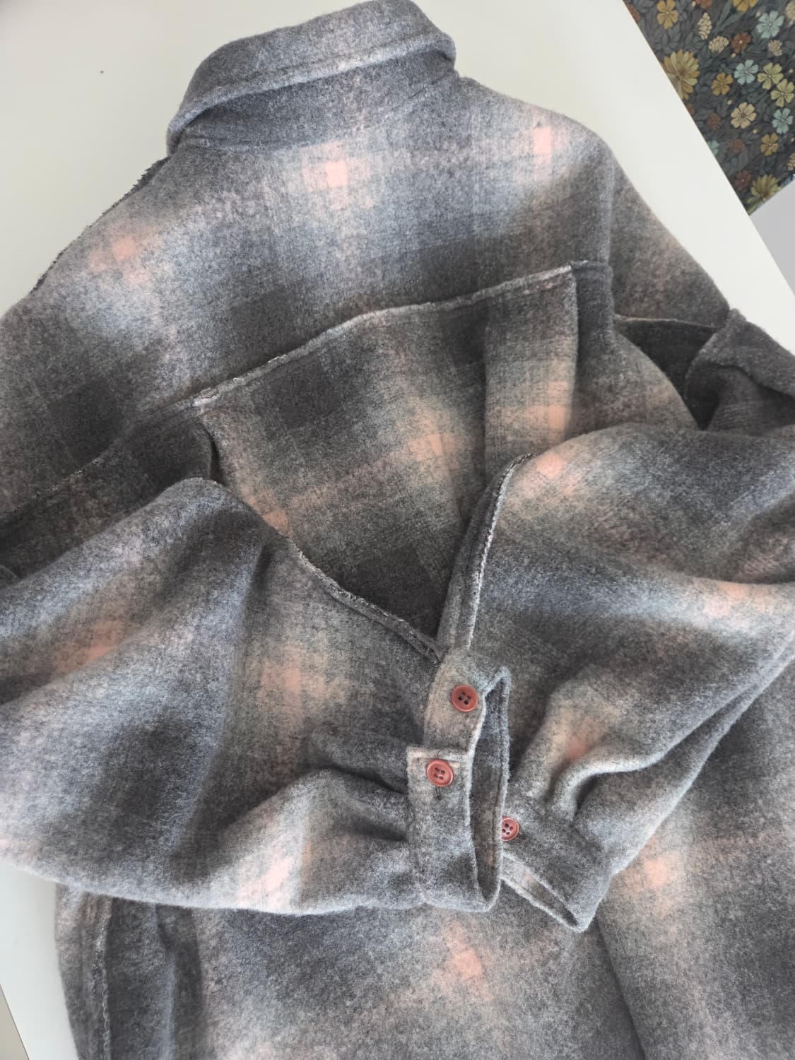 스탠드얼론 체크 롱셔츠 상품이미지3