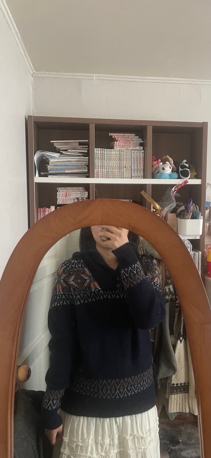 모리걸 빈티지 노르딕 패턴 니트 ❄️💙🧡 상품이미지4