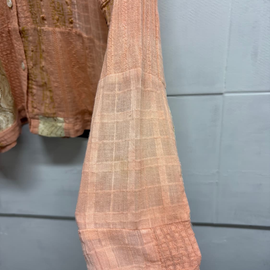 핑크 패치워크 히피 에스닉 셔츠 블라우스 JPN  상품이미지6