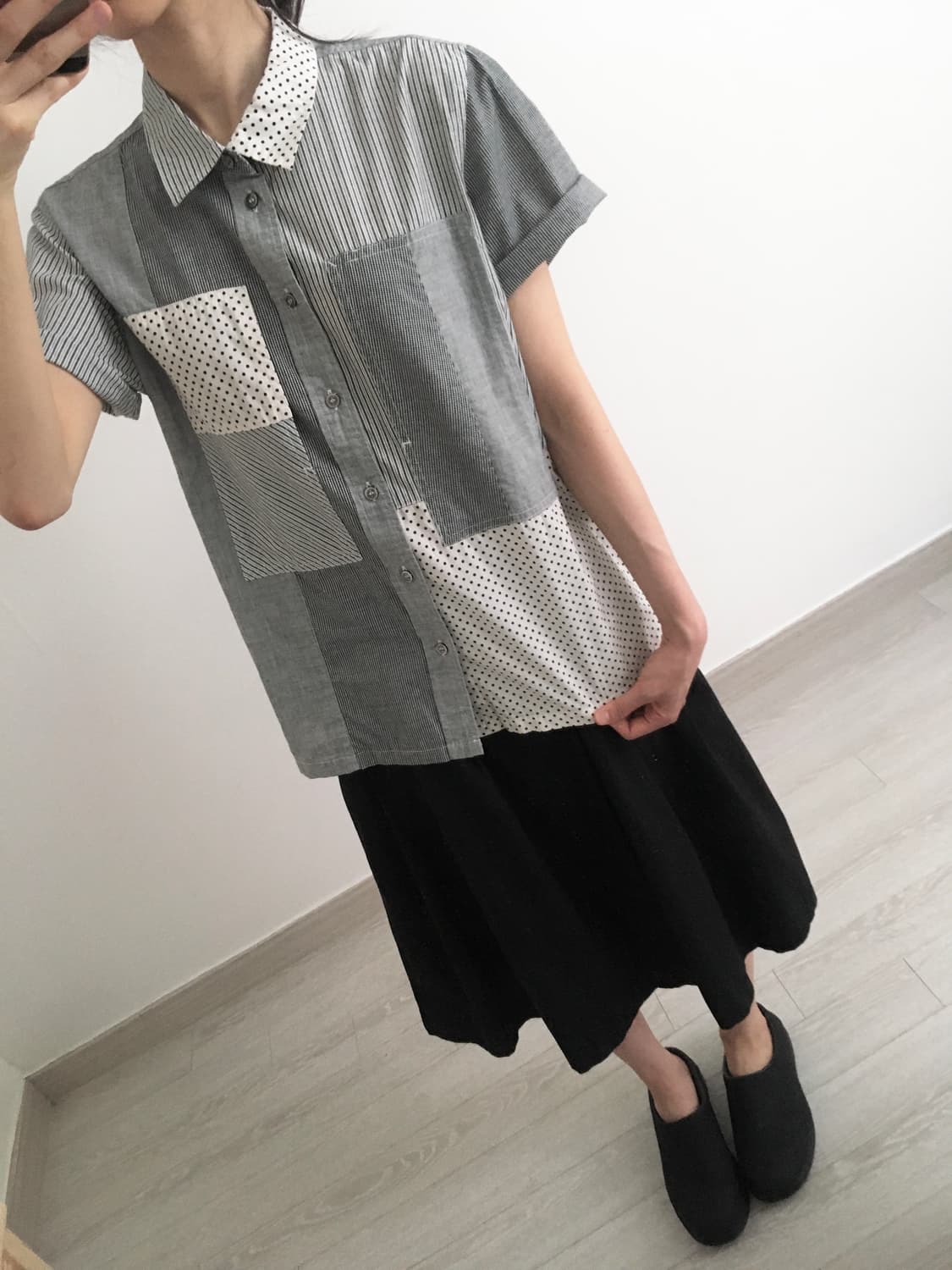 mixed pattern shirt 상품이미지2