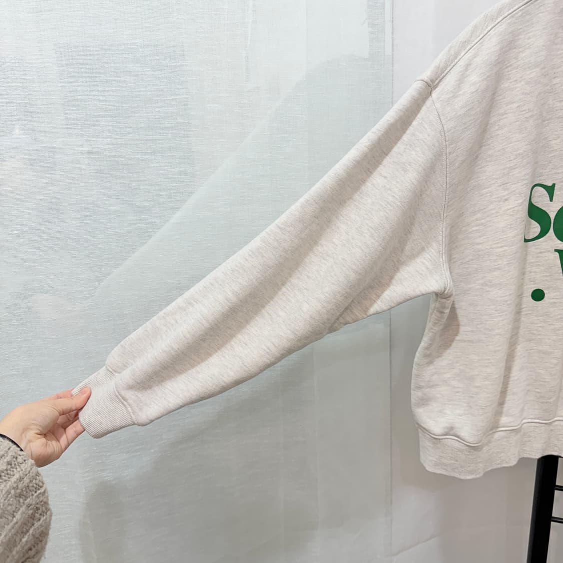 타입서비스 오트밀 레터링 프린트 맨투맨 스웻셔츠 4095 상품이미지3