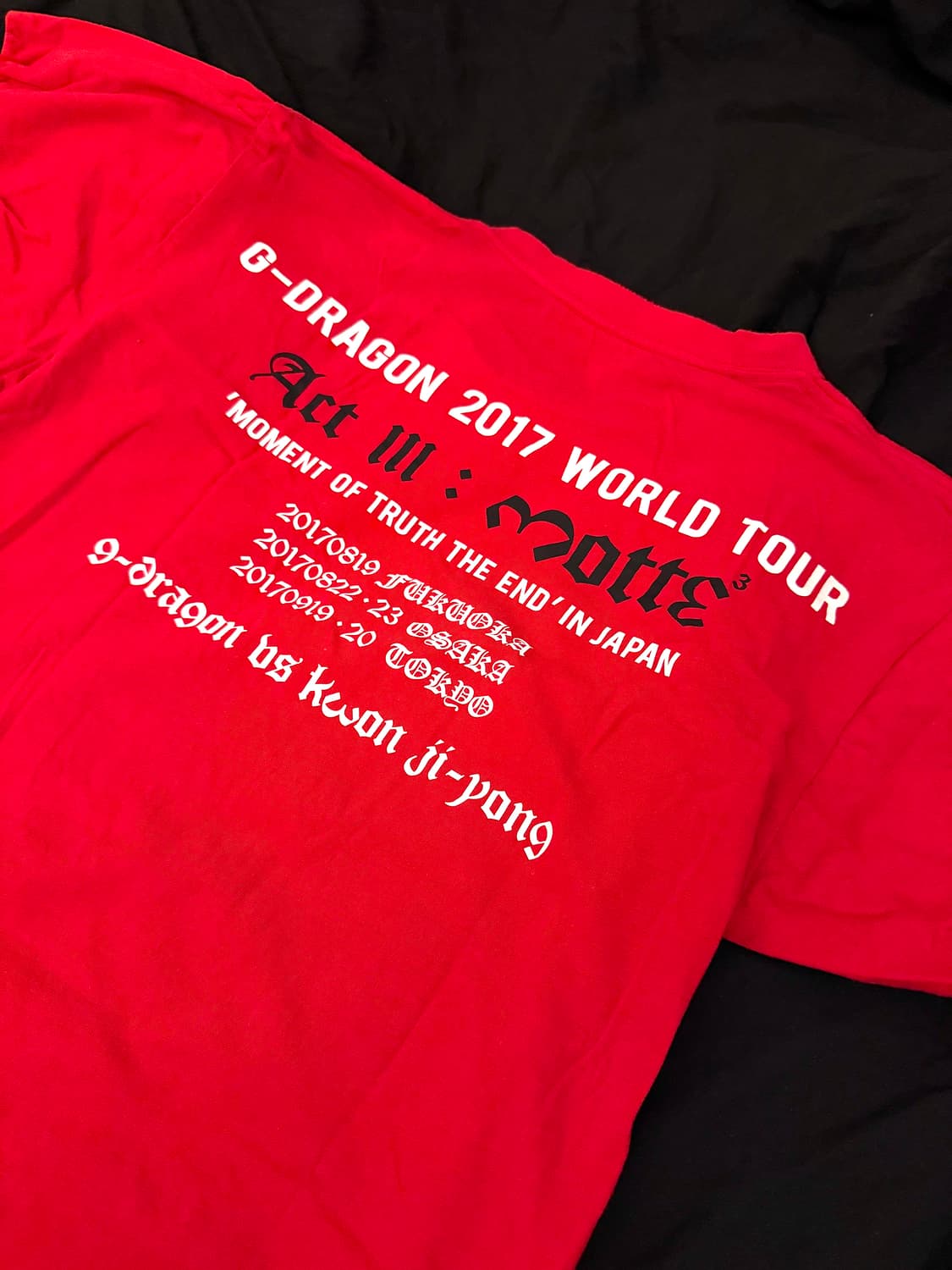 지드래곤 2017 motte 월드투어 티셔츠 상품이미지2