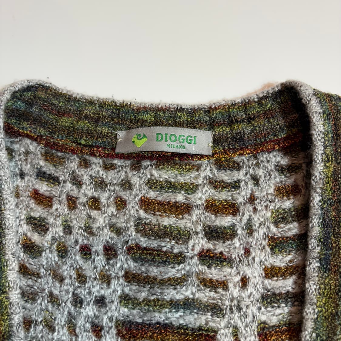 빈티지 스트라이프 패턴 브이넥 니트 가디건 상품이미지5