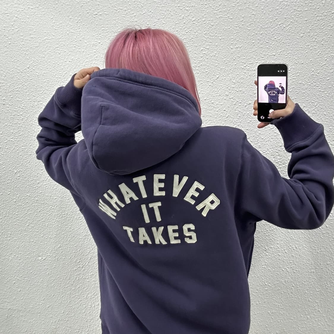 후아유 센터로고 퍼플 양털 후드집업 XL 상품이미지2