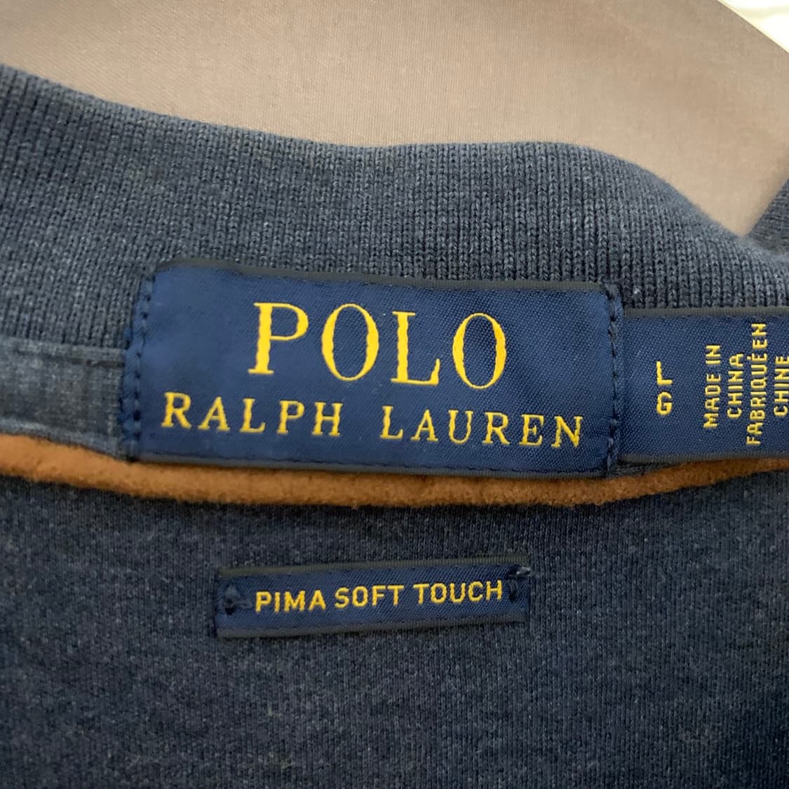 L 폴로랄프로렌 피마 소프트 터치 스웨이드 배색 PK 긴팔 카라티 상품이미지4
