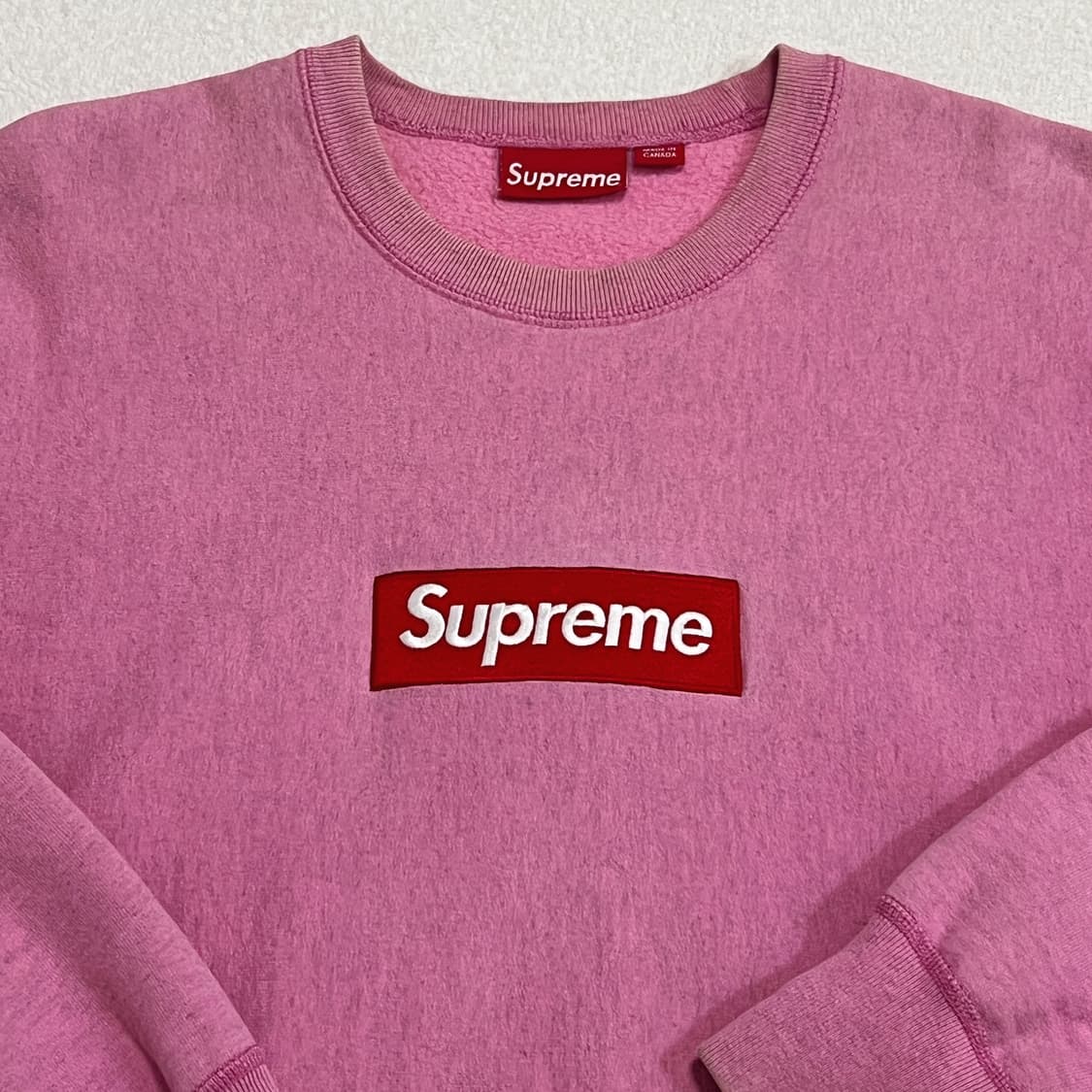 슈프림 15FW 박스로고 크루넥 헤더 핑크 상품이미지2