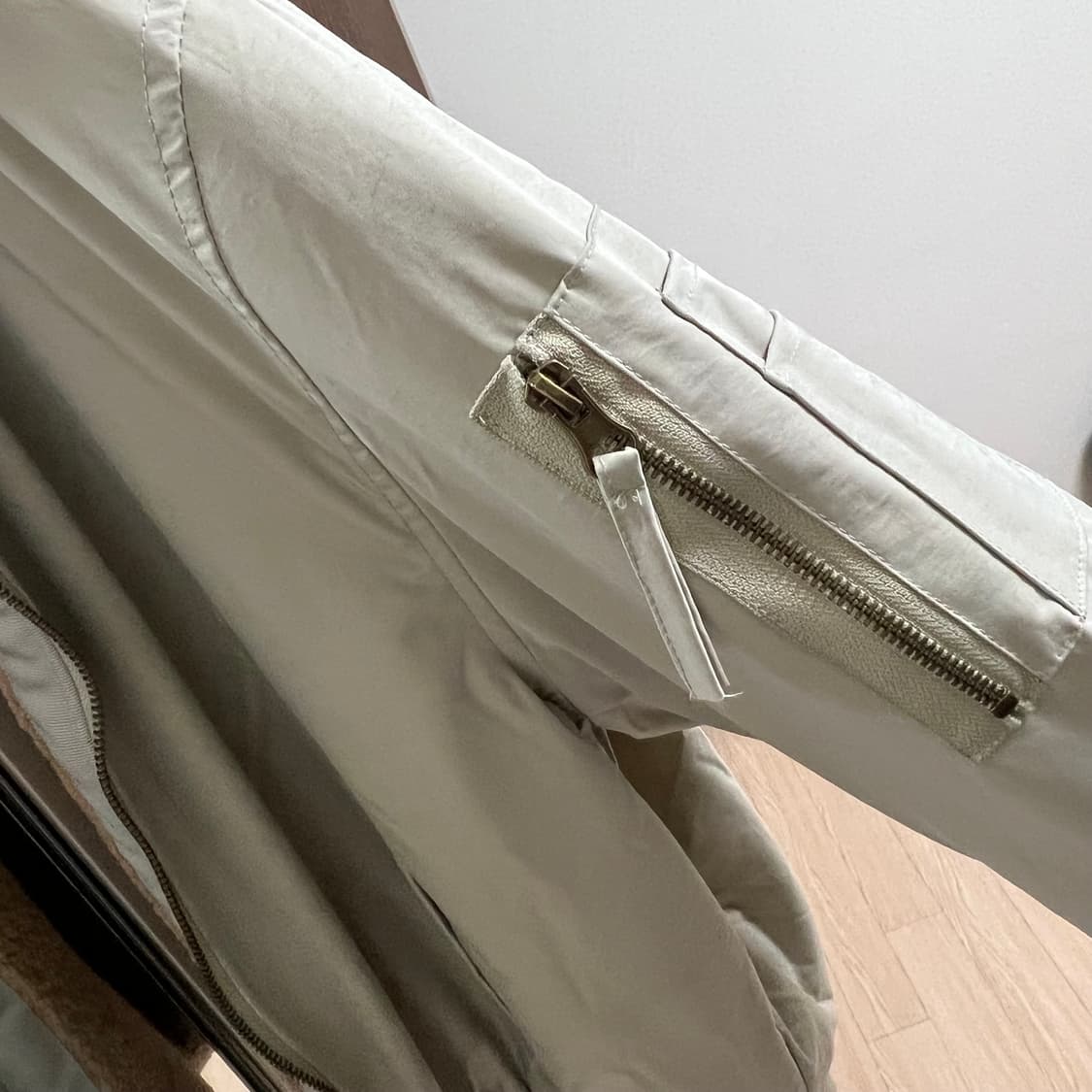 플리스 오버핏 투웨이 밴딩 블루종 자켓 점퍼 그린 상품이미지5