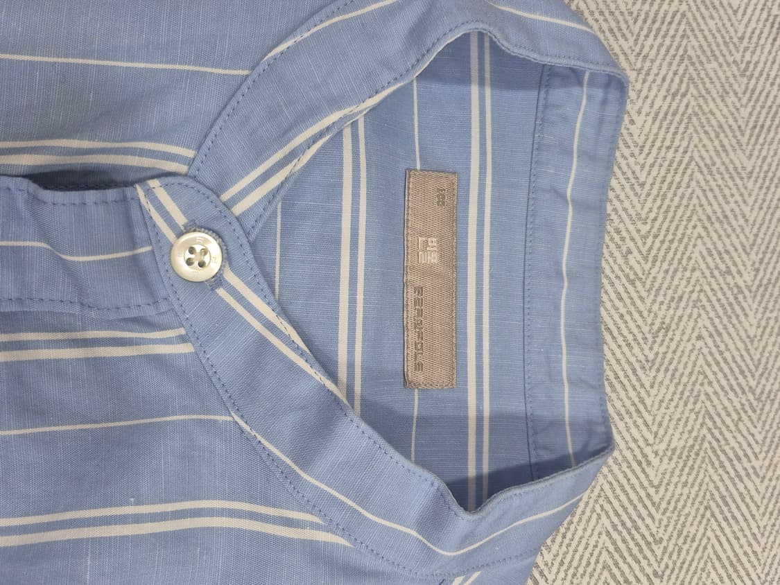 빈폴 스트라이프 헨리넥 셔츠 남성 100 블루 상품이미지9