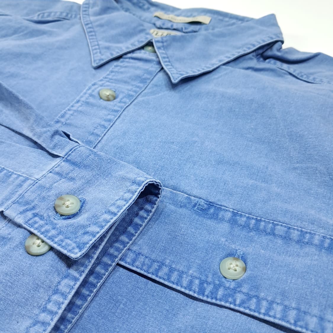 CL589 XL 엘엘빈 90s 말레이시아판 코튼 플랩포켓 워크 셔츠 남 상품이미지4
