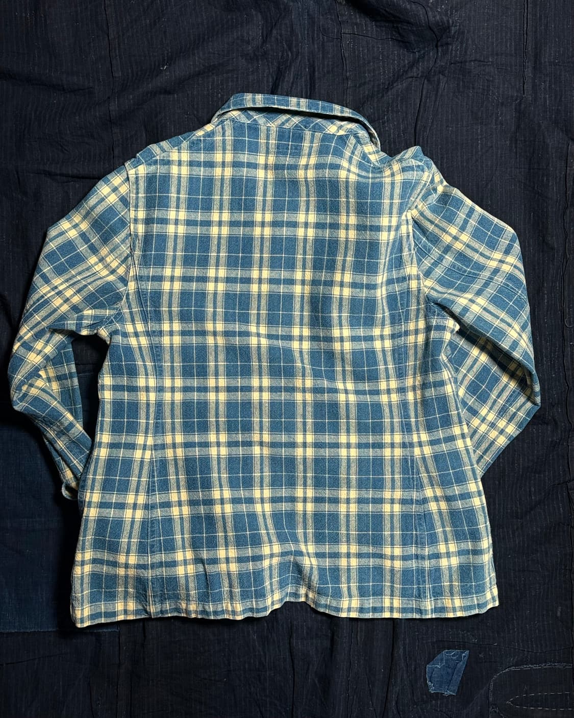 R.R.L 우먼스 플래드 인디고 코튼-린넨 자켓 인디고/크림 3 상품이미지7