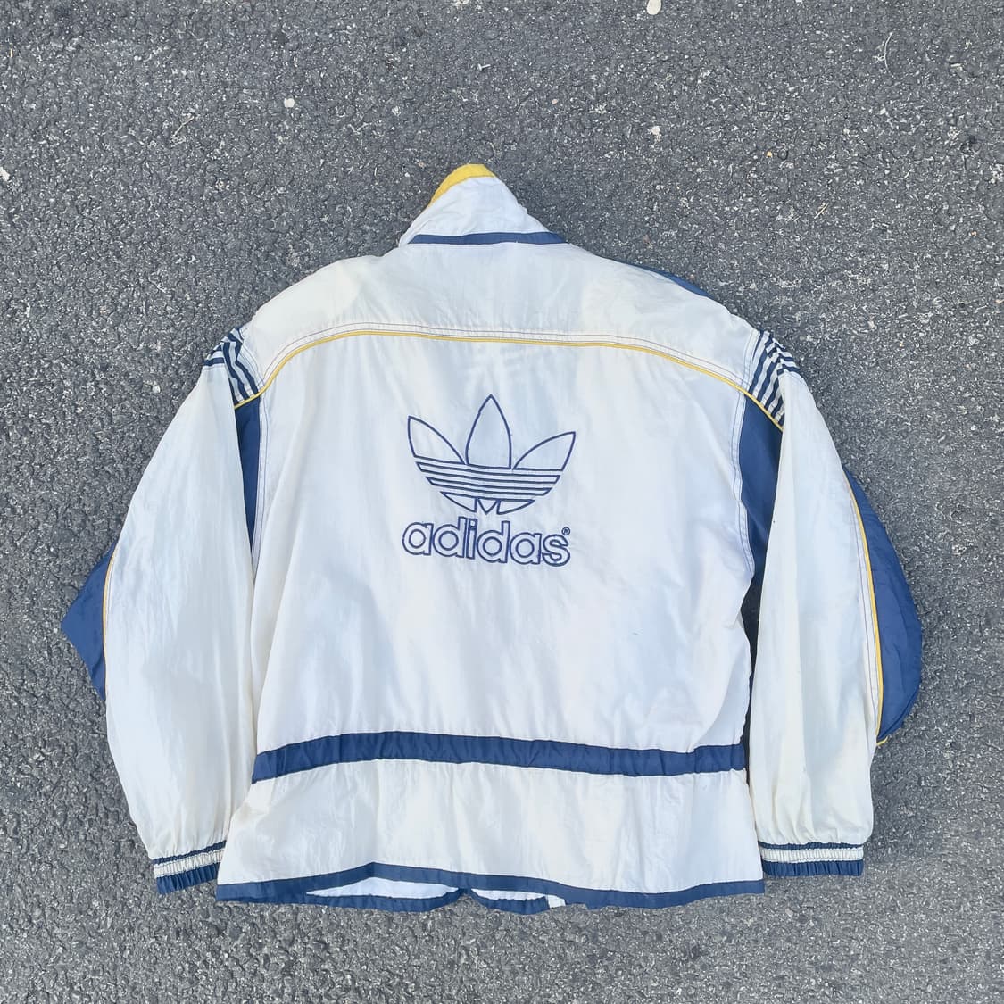 80s 아디다스 대대장 빅로고 자수 트랙자켓 올드스쿨 바람막이 XL 상품이미지1