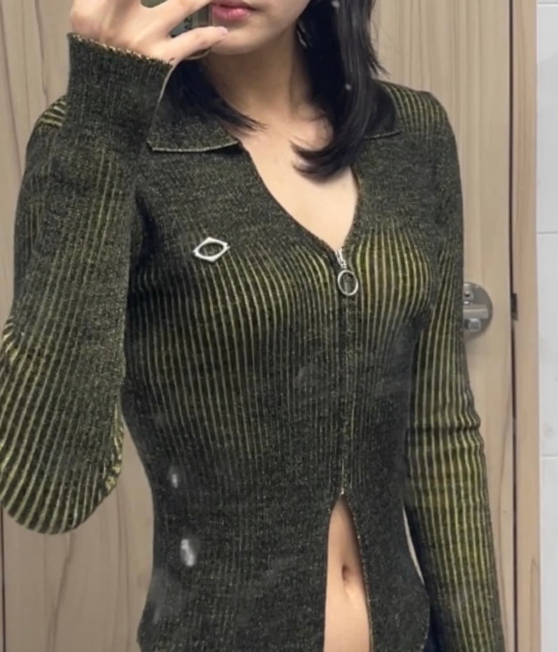 미스치프 니티드 투톤 셔츠 집업 M 상품이미지1