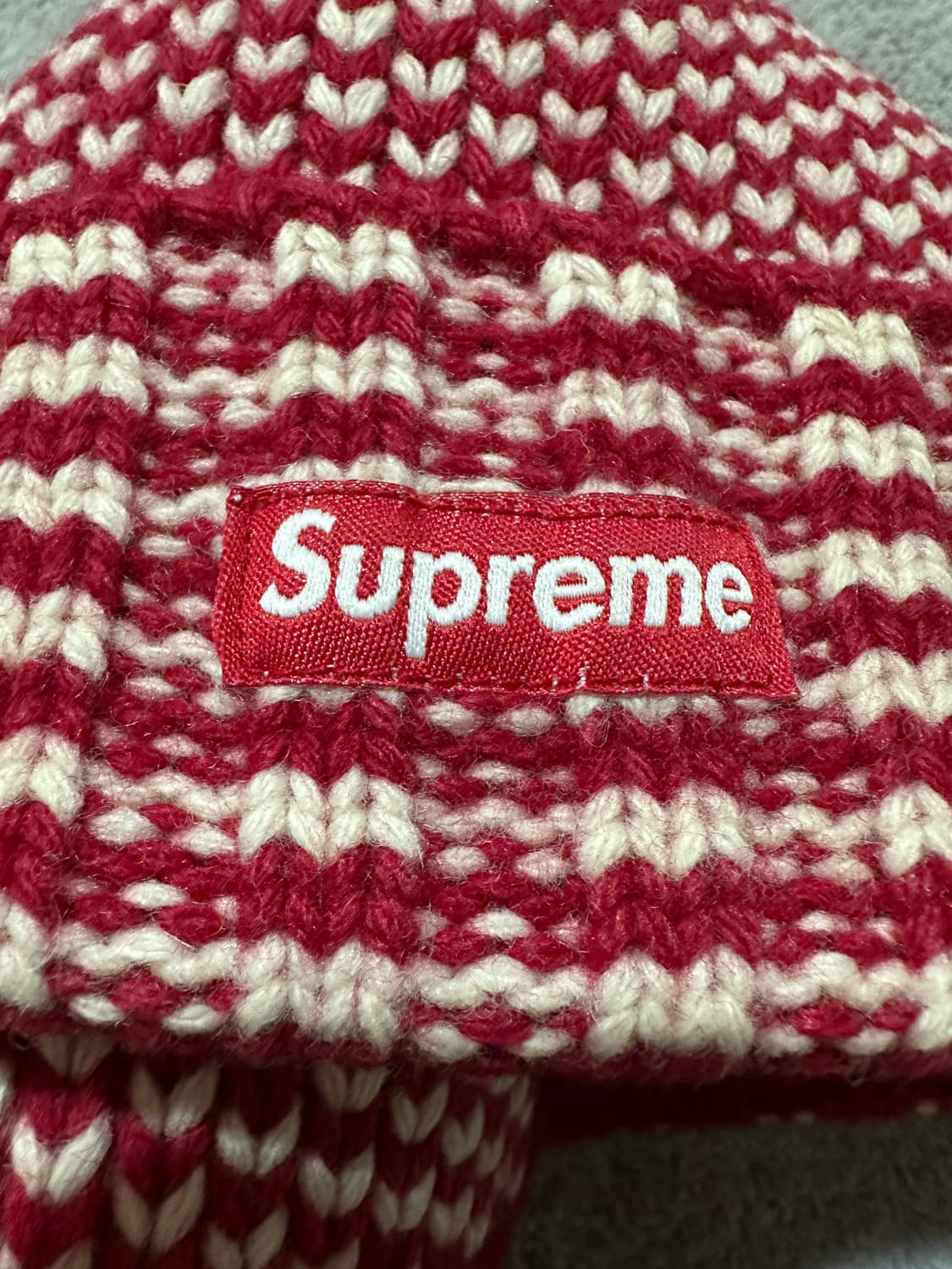 슈프림 울 자카드 비니 레드 17FW 상품이미지5