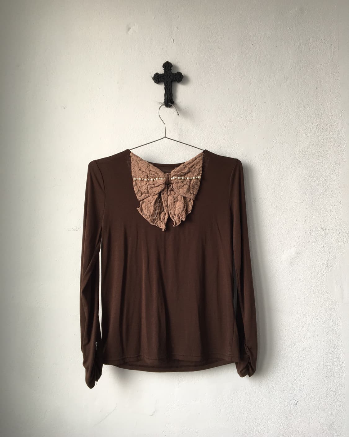 Axes femme lace ribbon point sleeve 상품이미지2
