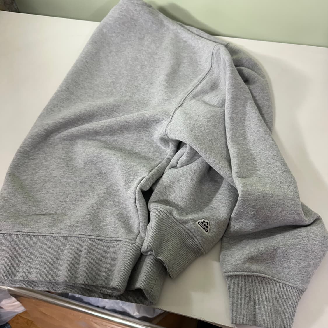 XL 리 LEE 그레이 기본로고 오버핏 크루넥 스웻셔츠 맨투맨 상품이미지4