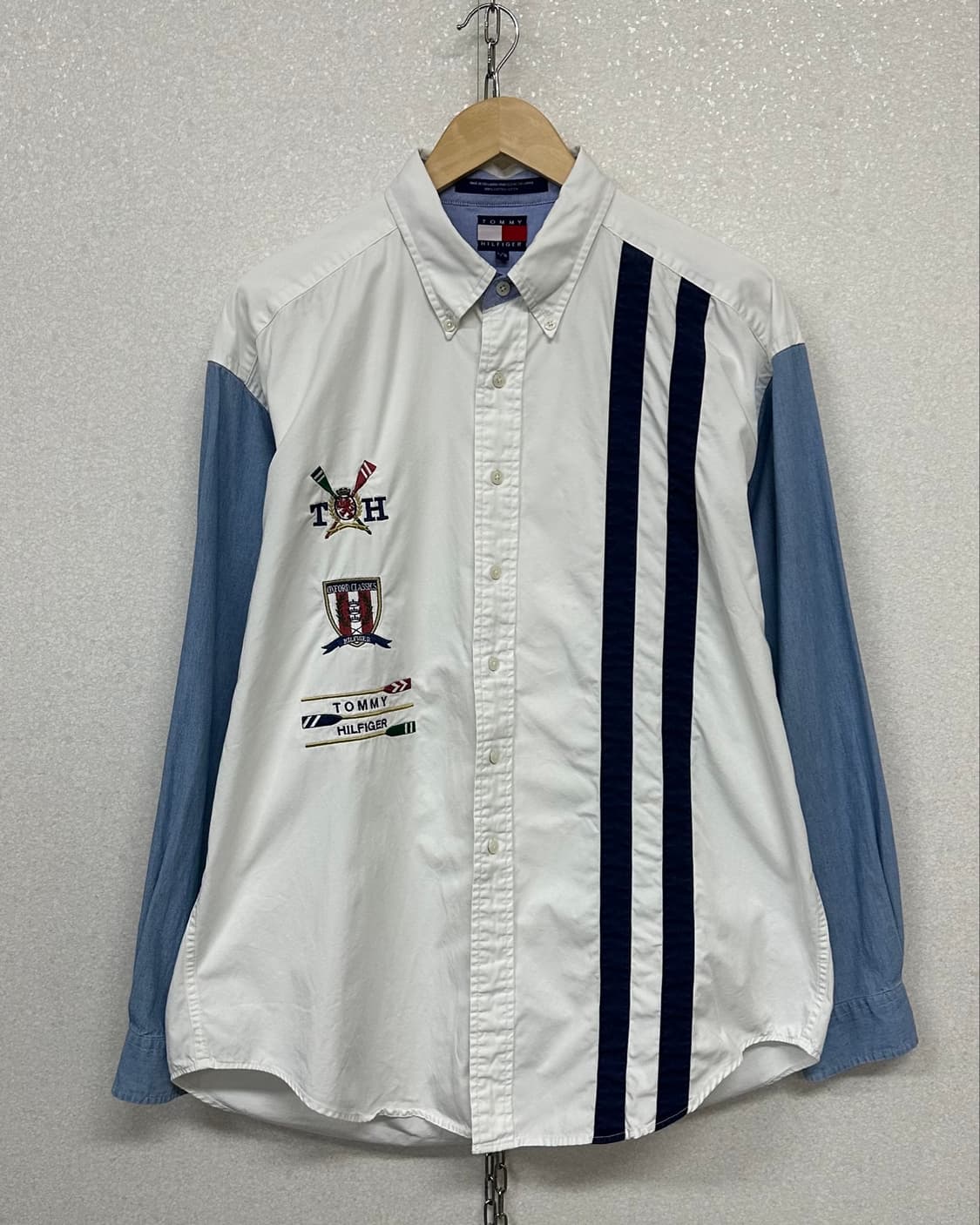 (XL)90'S 타미 배색 셔츠-M2466 상품이미지1
