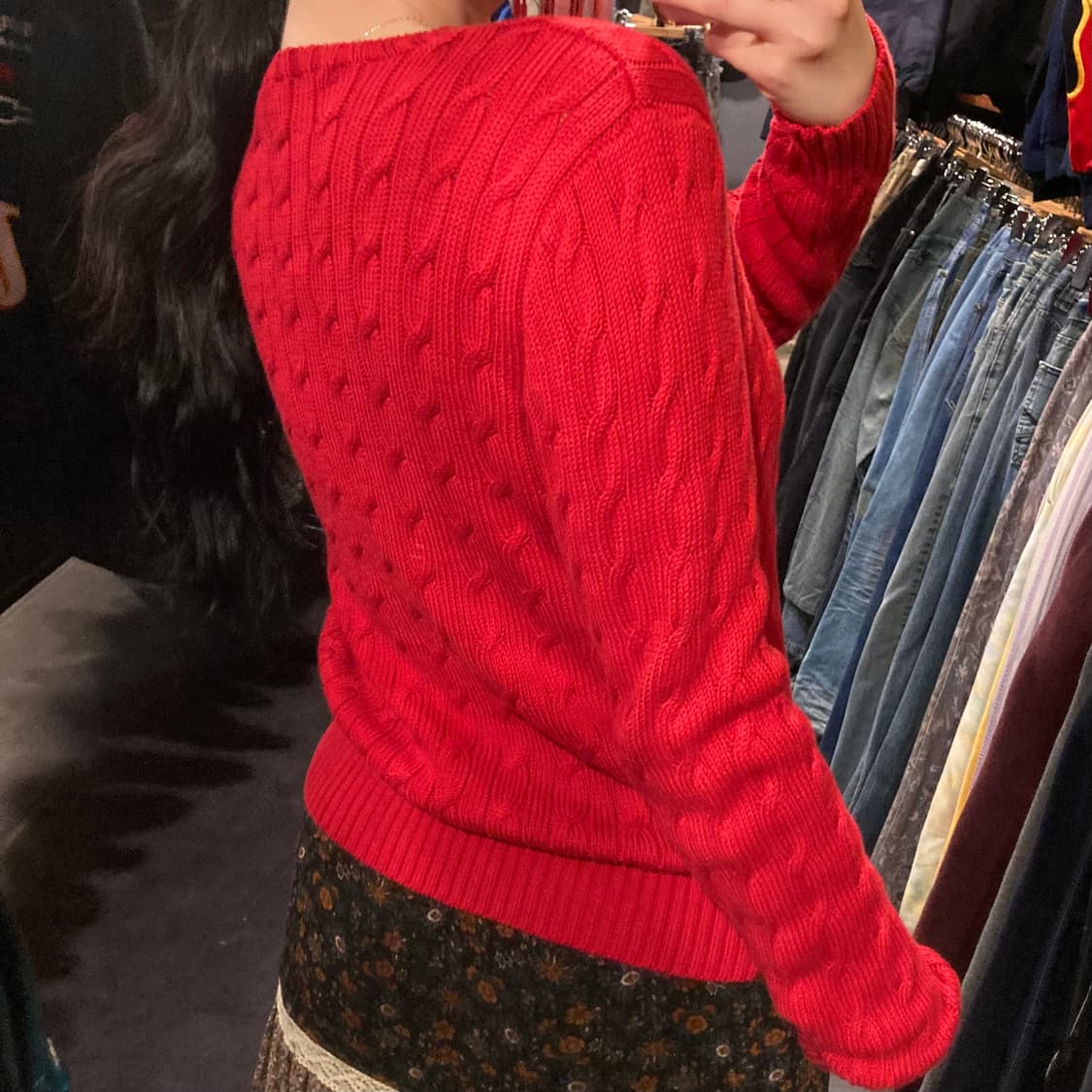 [IM] 폴로 랄프로렌 라운드넥 케이블 니트 레드  상품이미지6