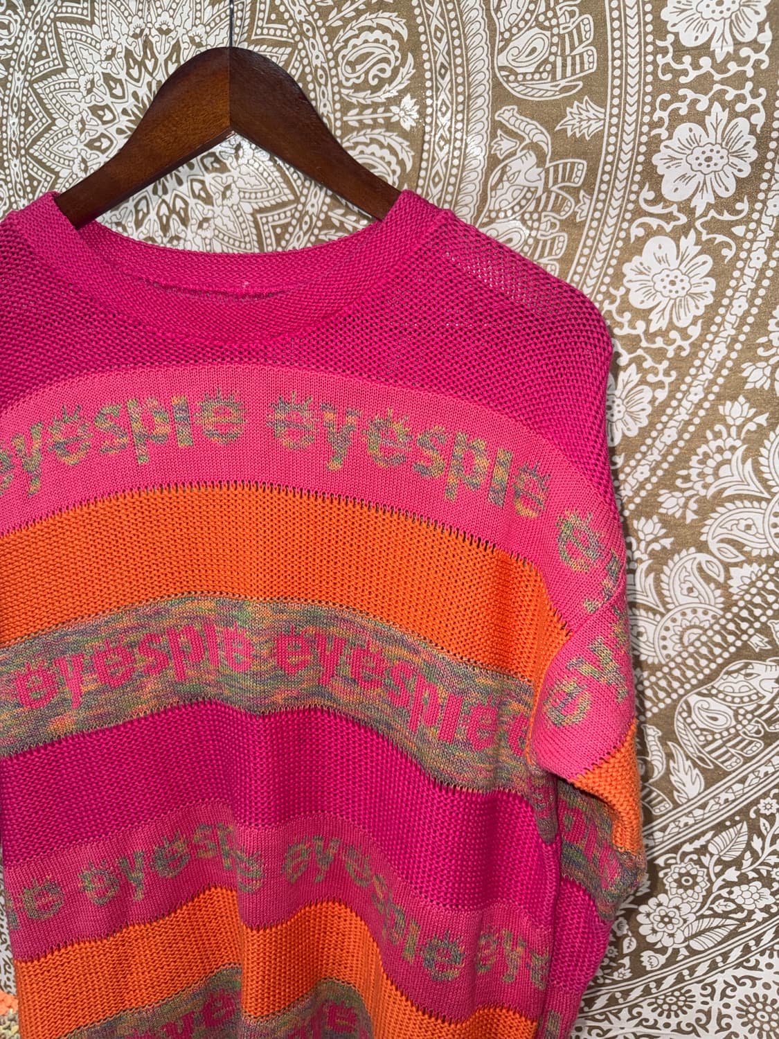 빈티지 여성 멀티컬러 라운드 그물 니트  상품이미지3