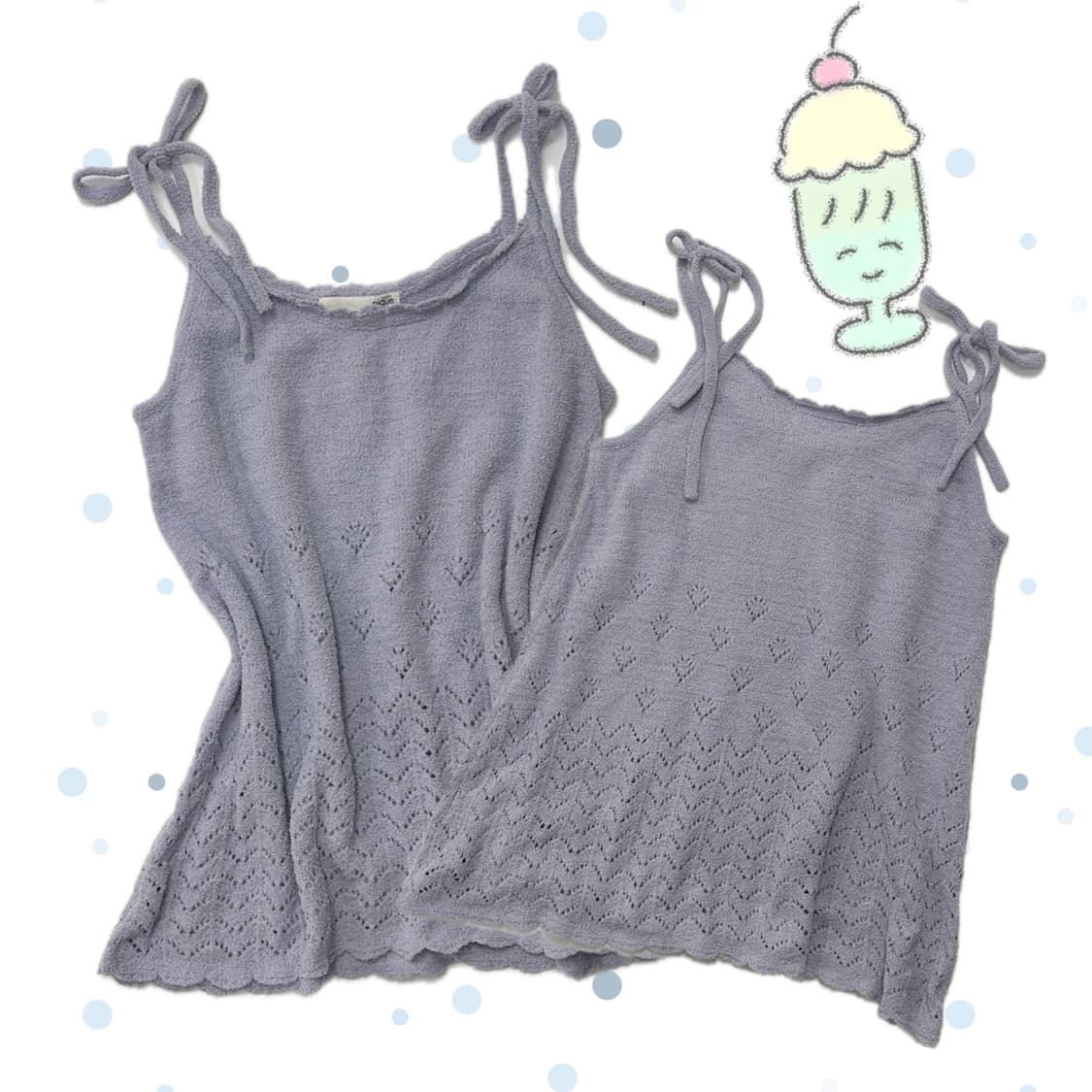 💟 젤라또피케 펀칭 히메갸루 슬리브리스💟 홈웨어 레이어드 연보라 상품이미지1