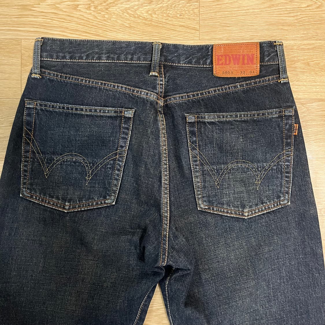 32) 에드윈 505x 셀비지 오렌지 녹워싱 재팬 데님 상품이미지3