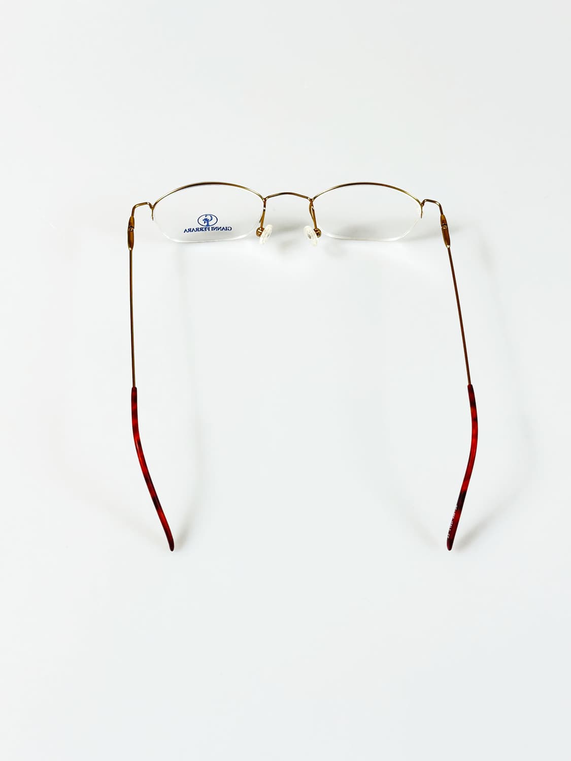 90s GIANNI FERRARA 오벌 반무테 빈티지 안경 상품이미지5