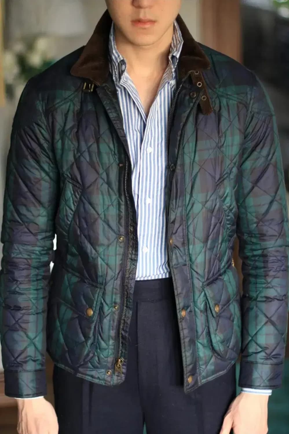 폴로 랄프로렌 바이커 퀼팅 자켓 L 블랙워치 (블랙와치) 상품이미지1