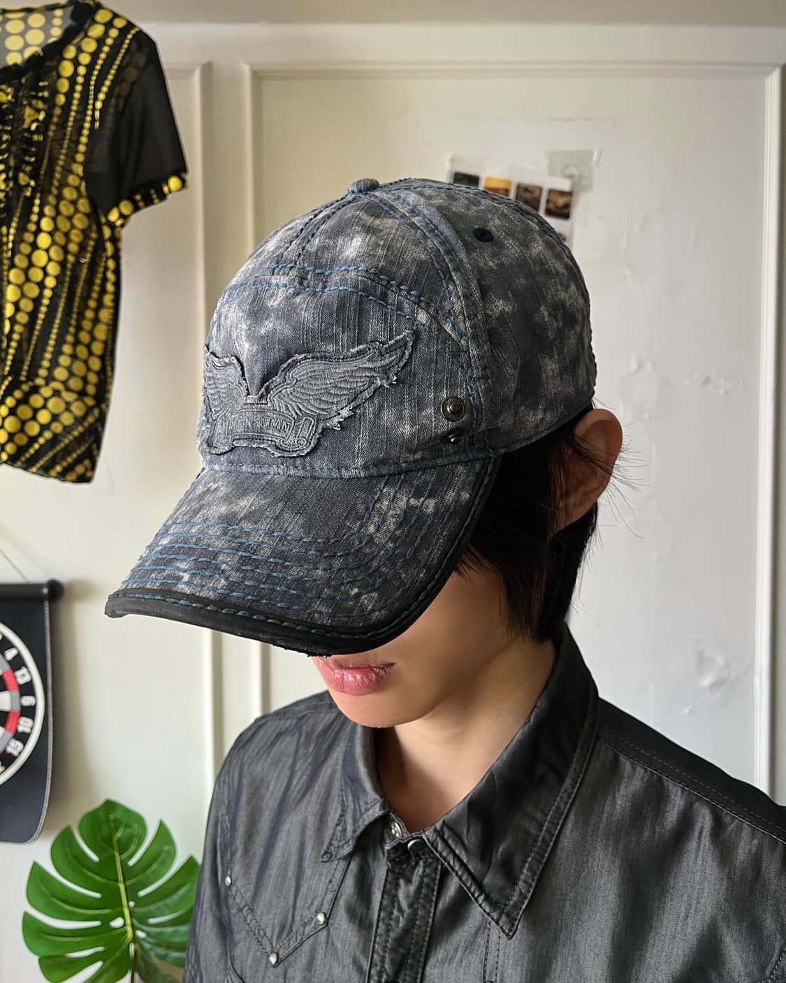 90-00s Robin's Jeans Denim Wings Cap 상품이미지2