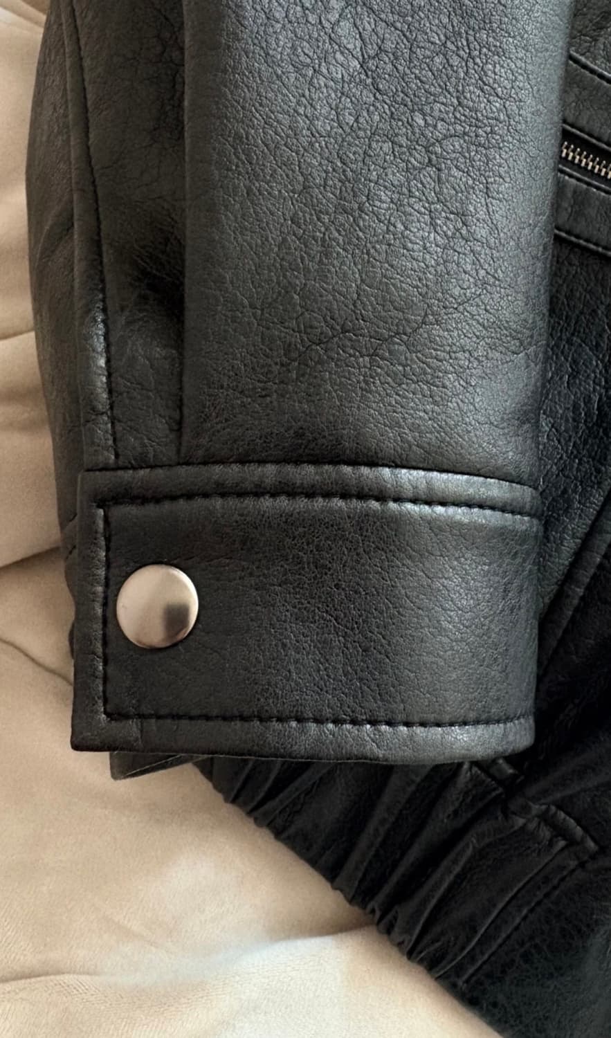 레이브 하이넥 레더 블루종 자켓 블랙 01사이즈 상품이미지4