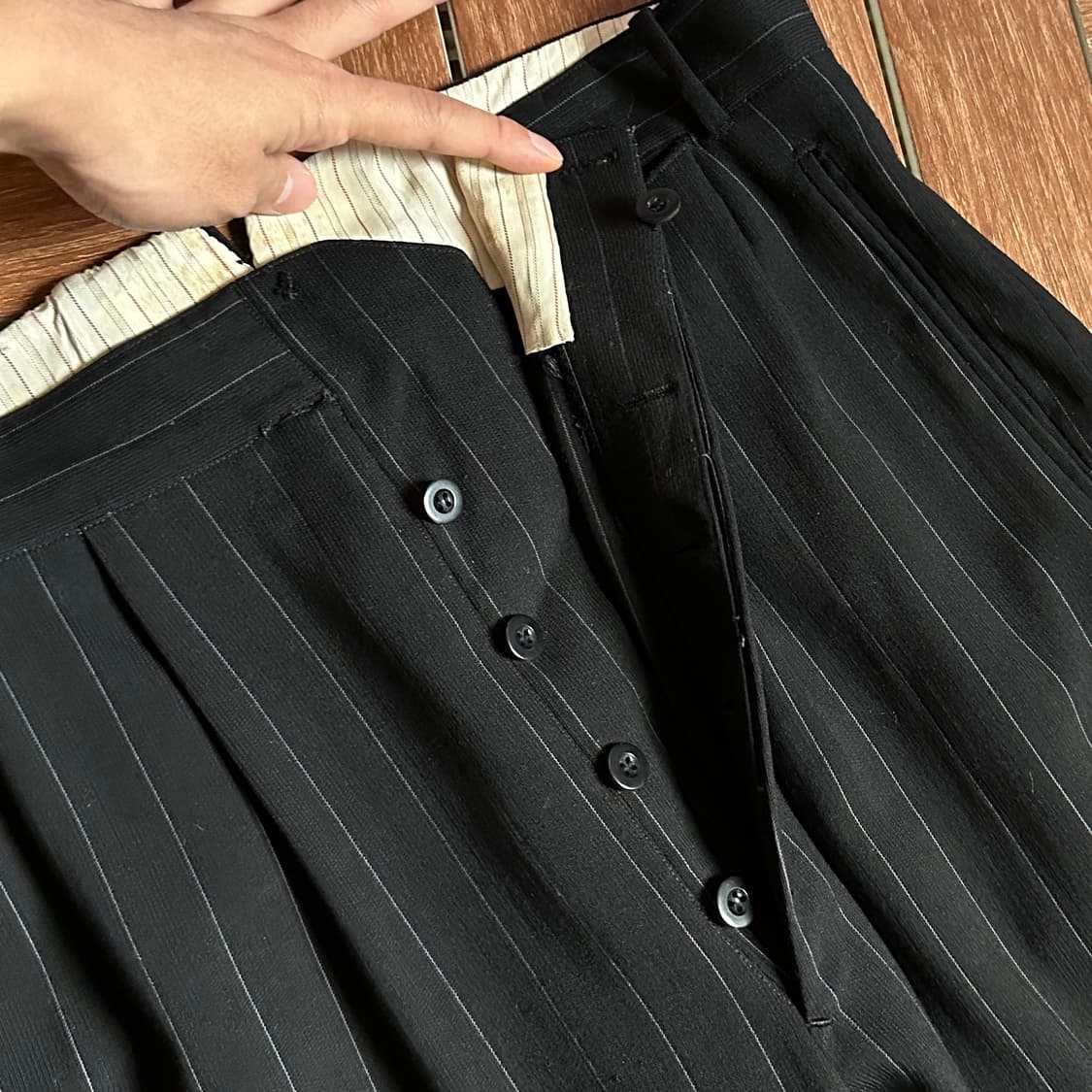 ~80‘s Euro striped dress work pants 상품이미지6