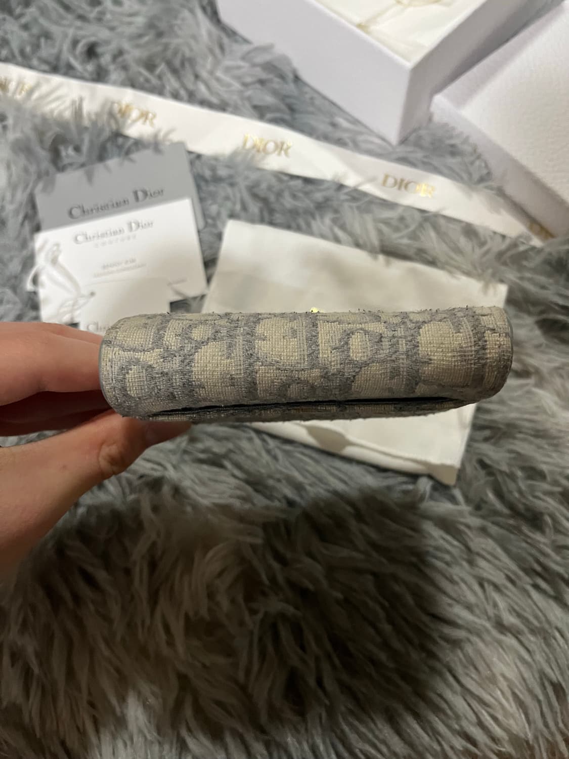 디올 새들 카드지갑 그레이 풀박스 상품이미지4