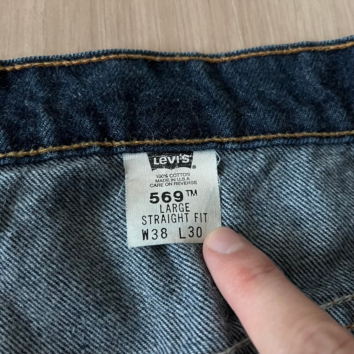 [38X30] 90s 빈티지 리바이스 569 인디고 made in usa 상품이미지2