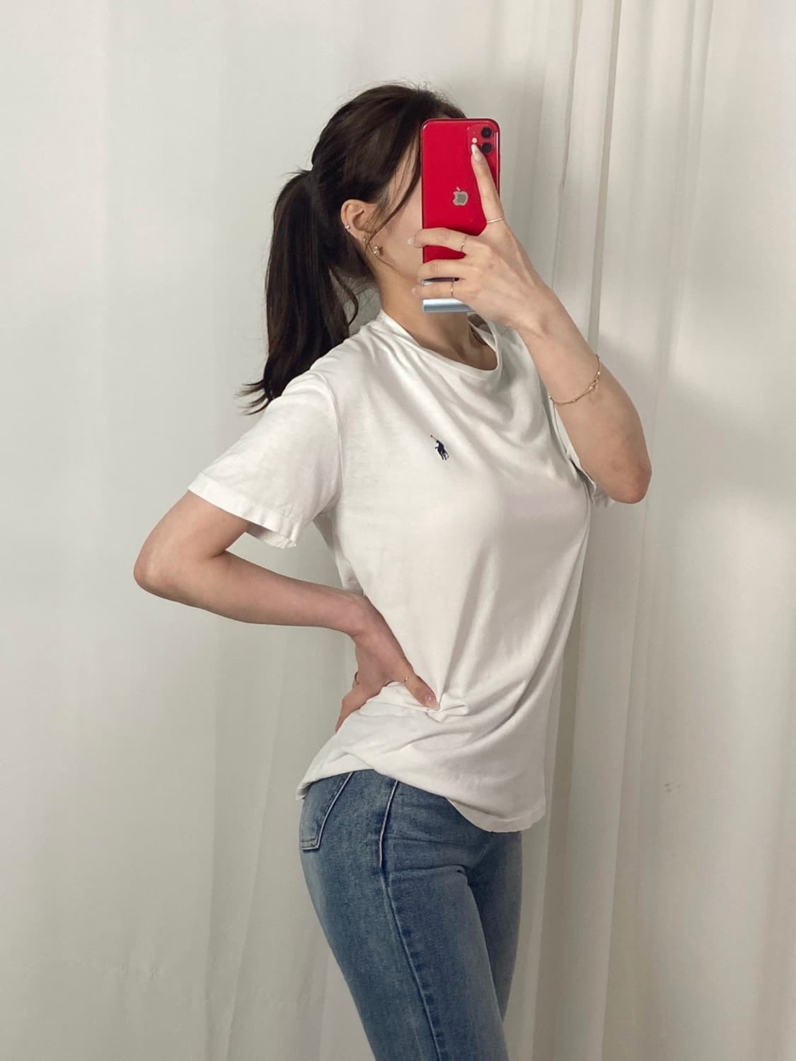 폴로 화이트 라운드티 상품이미지3