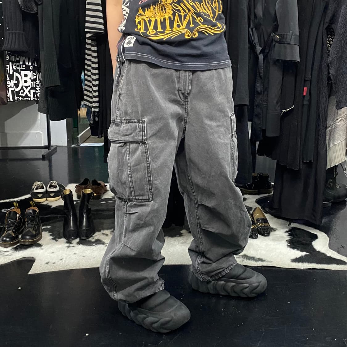 Japanese vtg 그레이 카고팬츠 상품이미지2