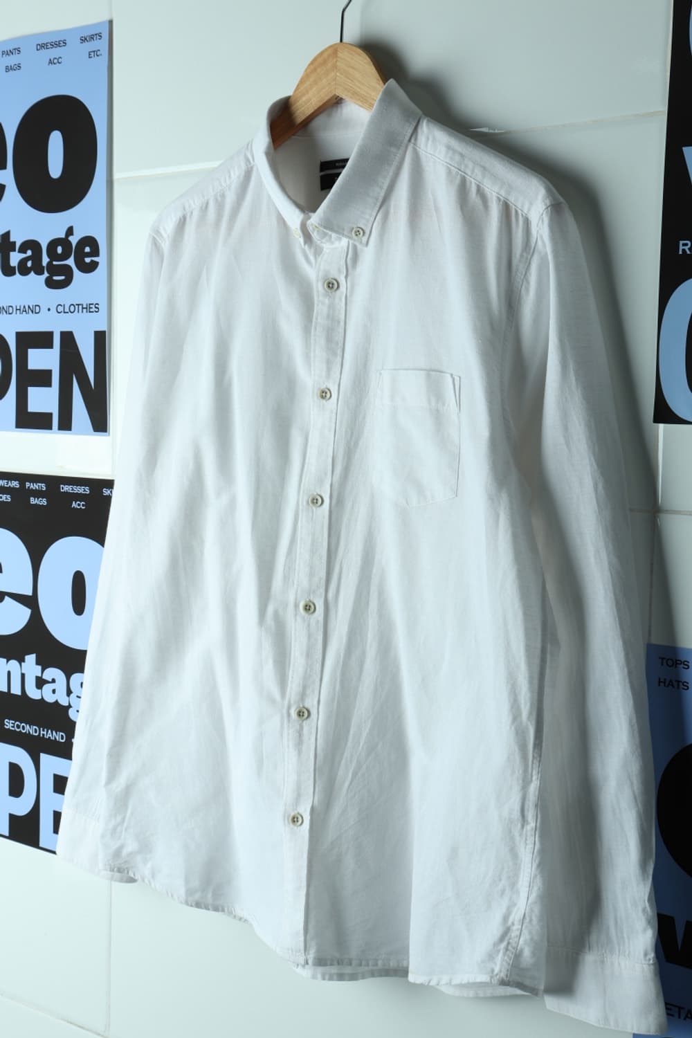 (XL-2XL) 테이트 셔츠 남방 화이트 린넨 마 무지-H32710 상품이미지1