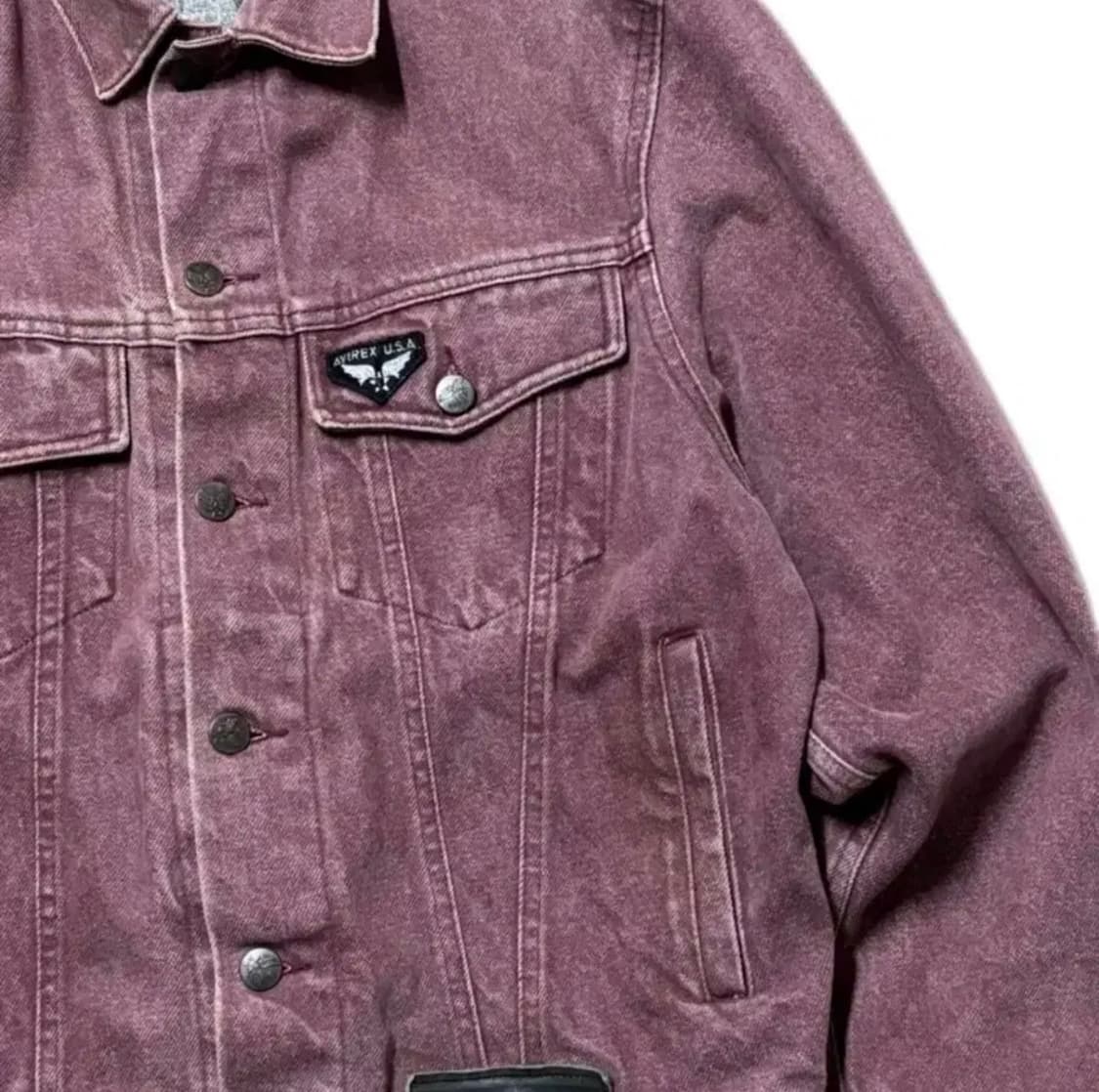 avirex 아비렉스 빈티지 핑크 데님 자켓 상품이미지3