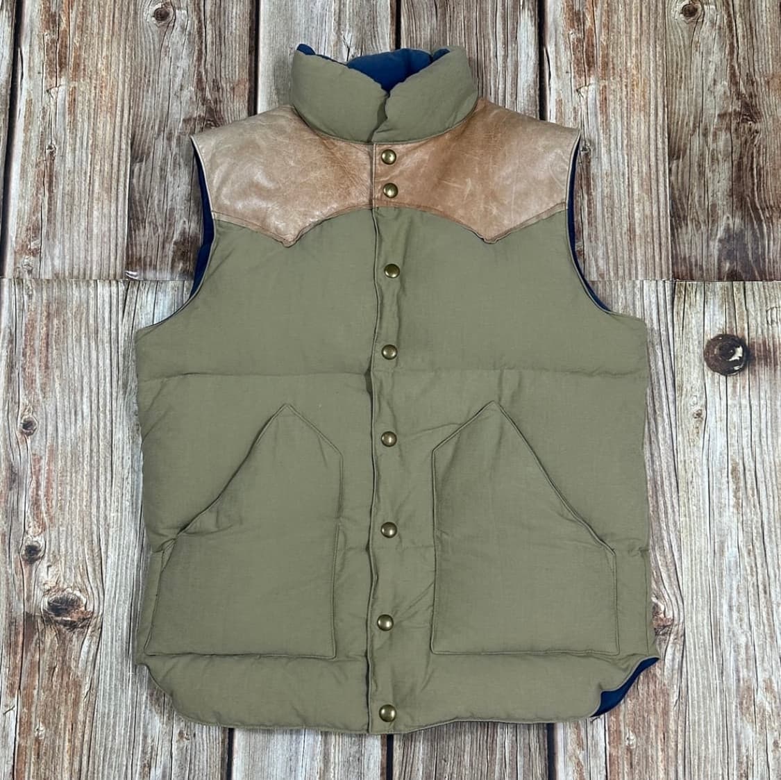 [S]더블웍스 by 웨어하우스 요크 레더 다운 베스트 상품이미지1