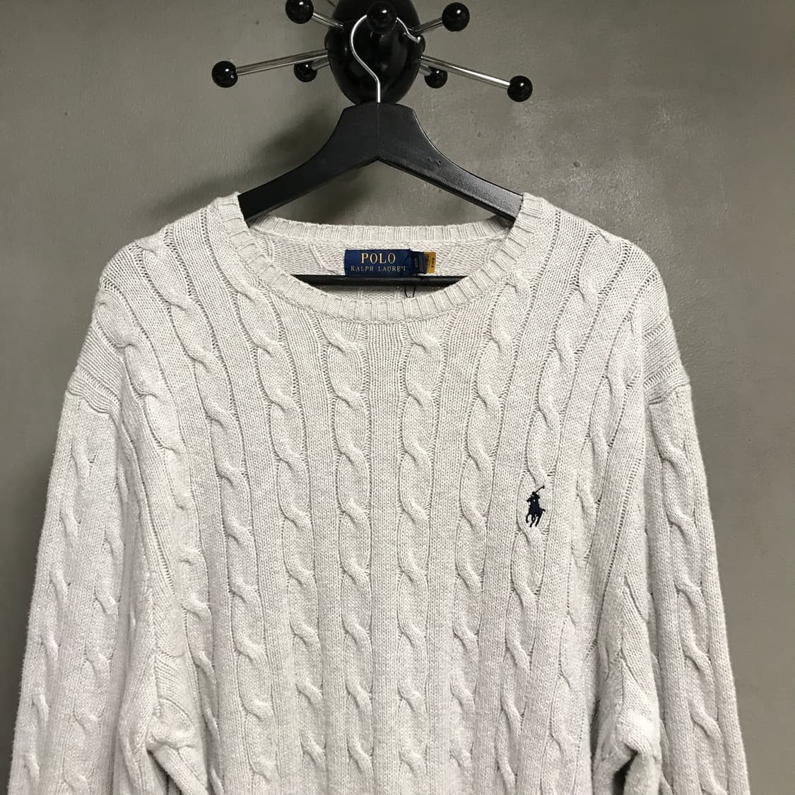 폴로 랄프로렌 케이블 니트 화이트 XL 상품이미지2