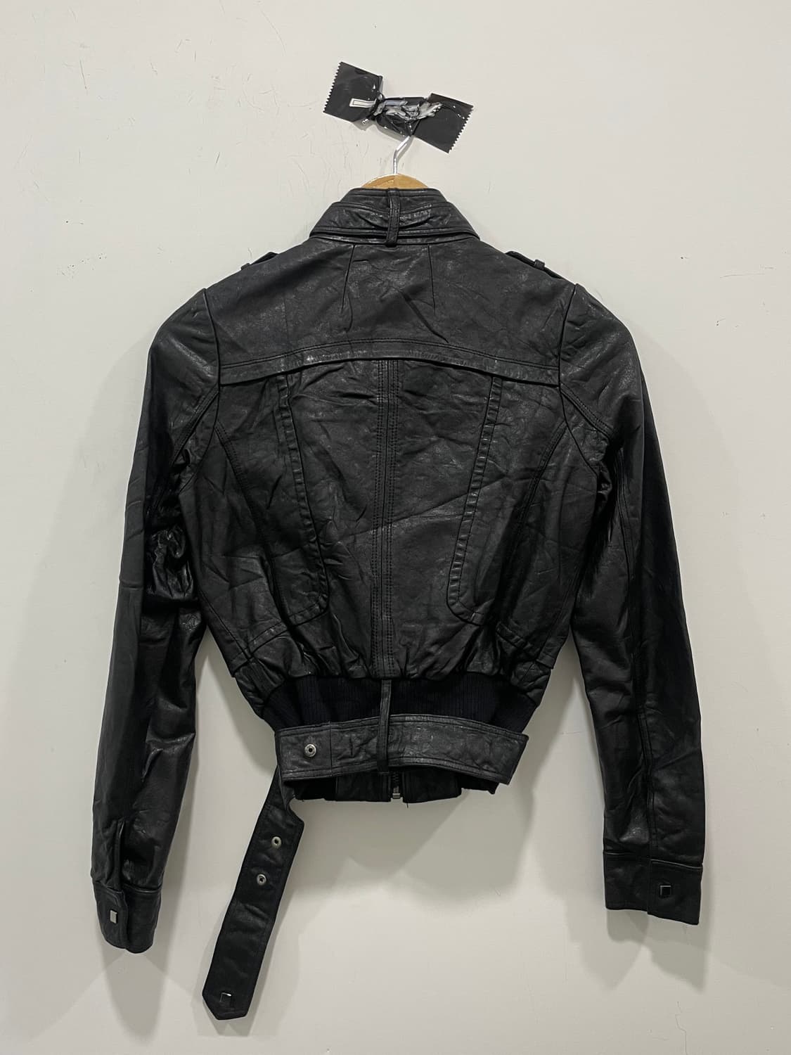 Y2K 멀티포켓 벨트 크롭 레더자켓 상품이미지4