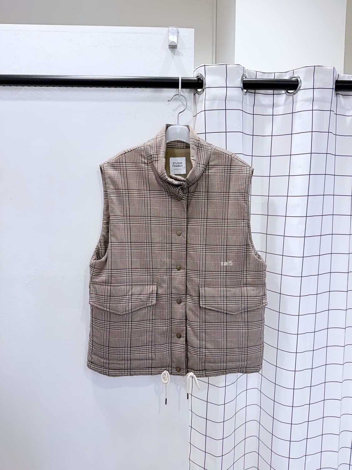 스튜디오톰보이 체크 패딩베스트 상품이미지1