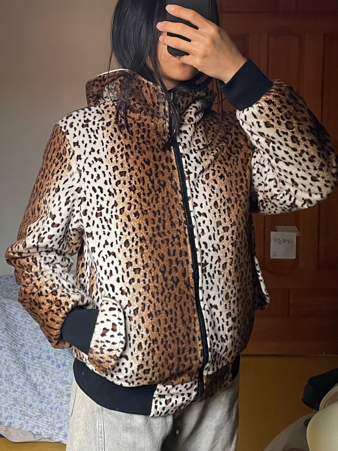 래오파드 후드 점퍼 상품이미지5