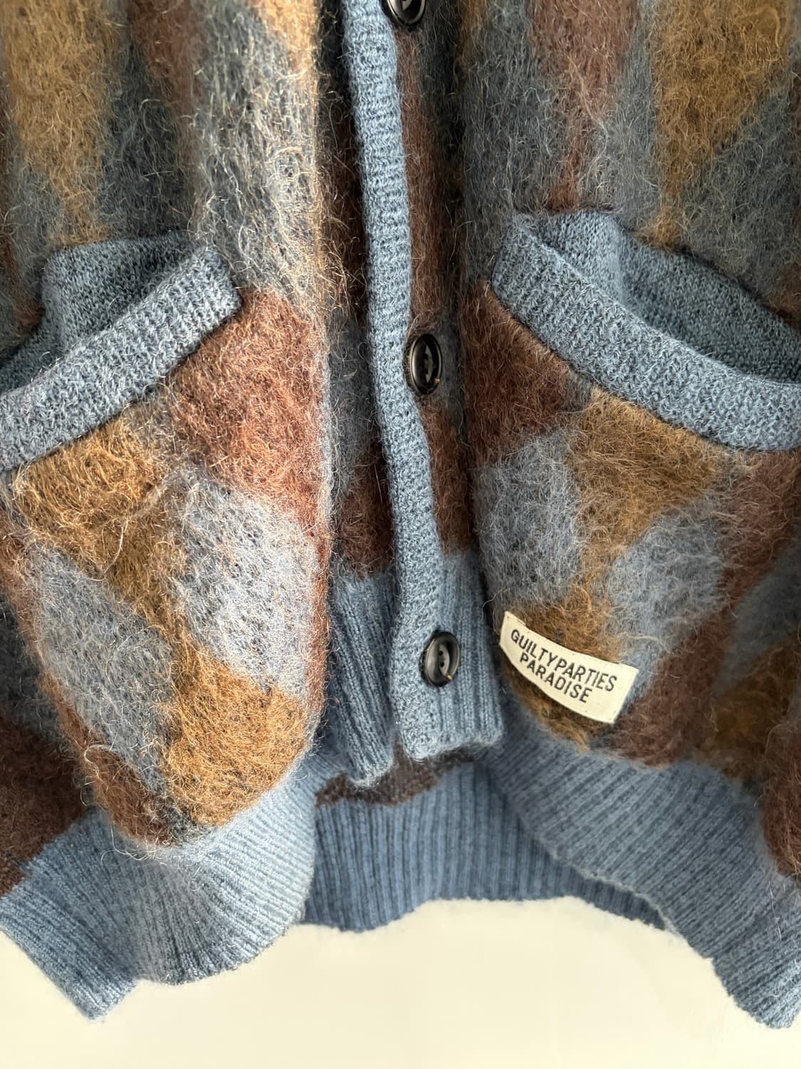 Wackcomaria 와코마리아 아가일패턴 모헤어 가디건 상품이미지3