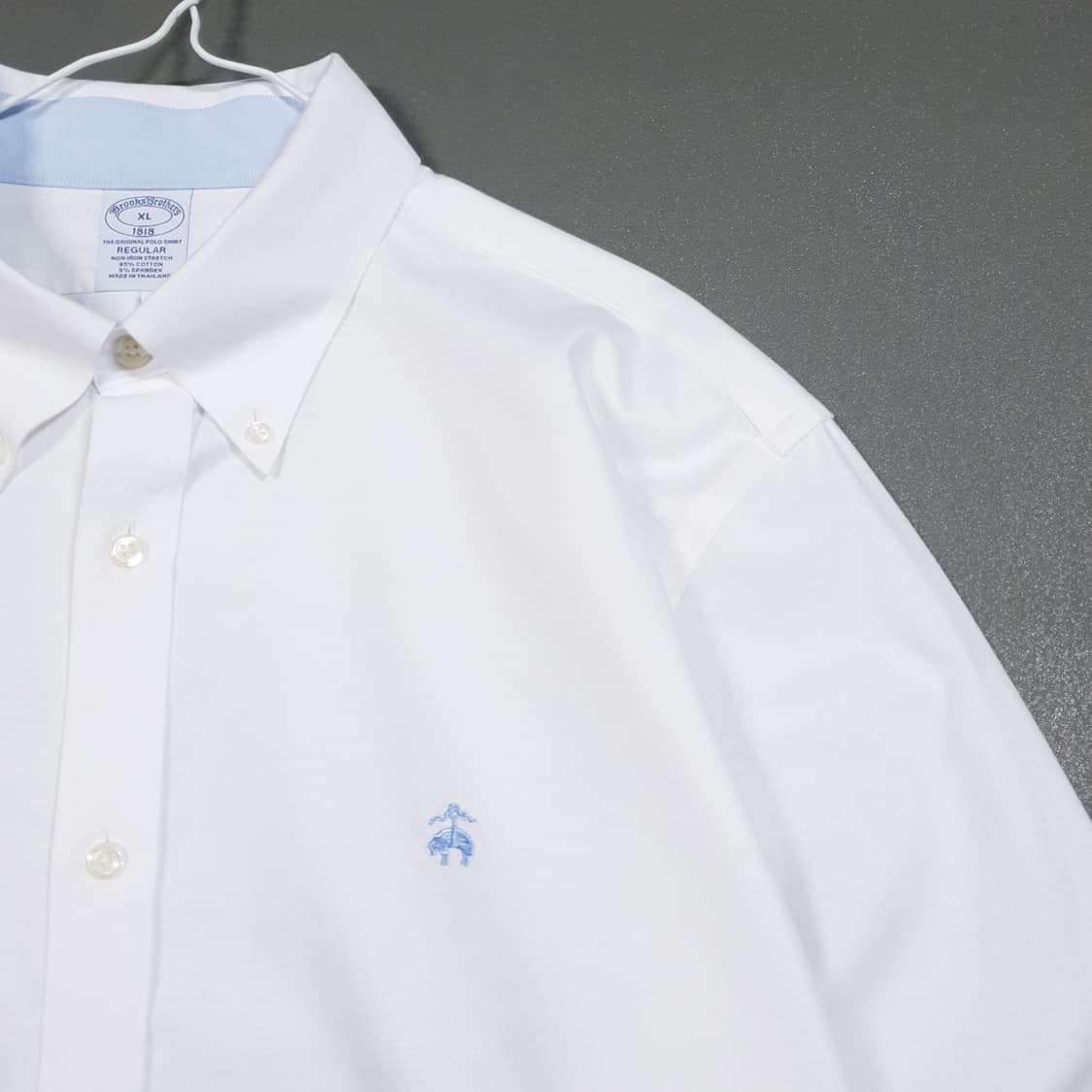 실측 2XL) 브룩스브라더스 논아이론 버튼다운 옥스포드 코튼 셔츠 화이트 상품이미지4