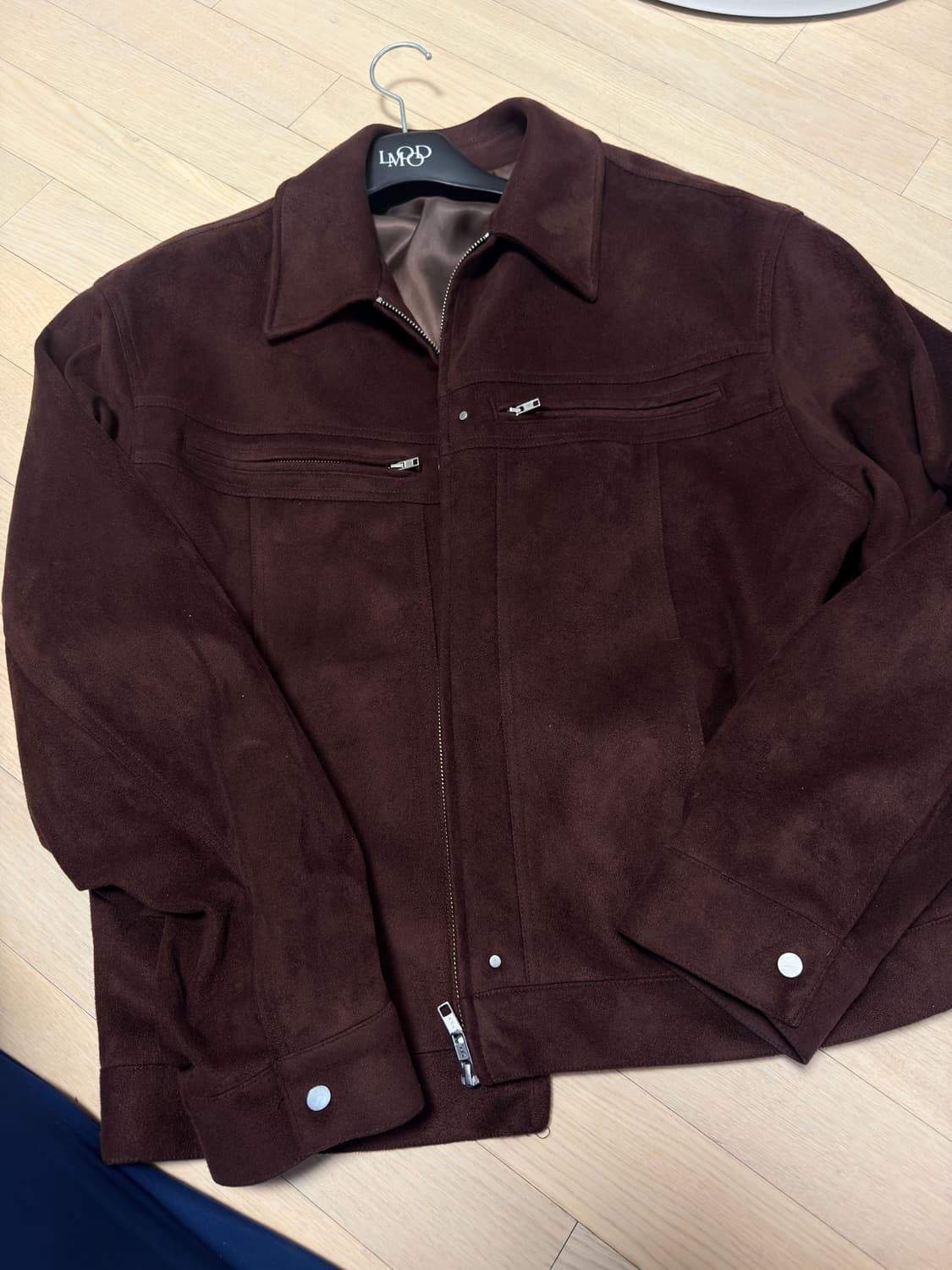 다이애그널 스웨이드 트러커 자켓 [브라운] 상품이미지4