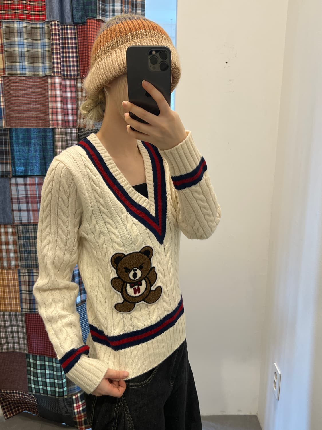 히스테릭 글래머 퍽베어 꽈배기 니트 상품이미지4