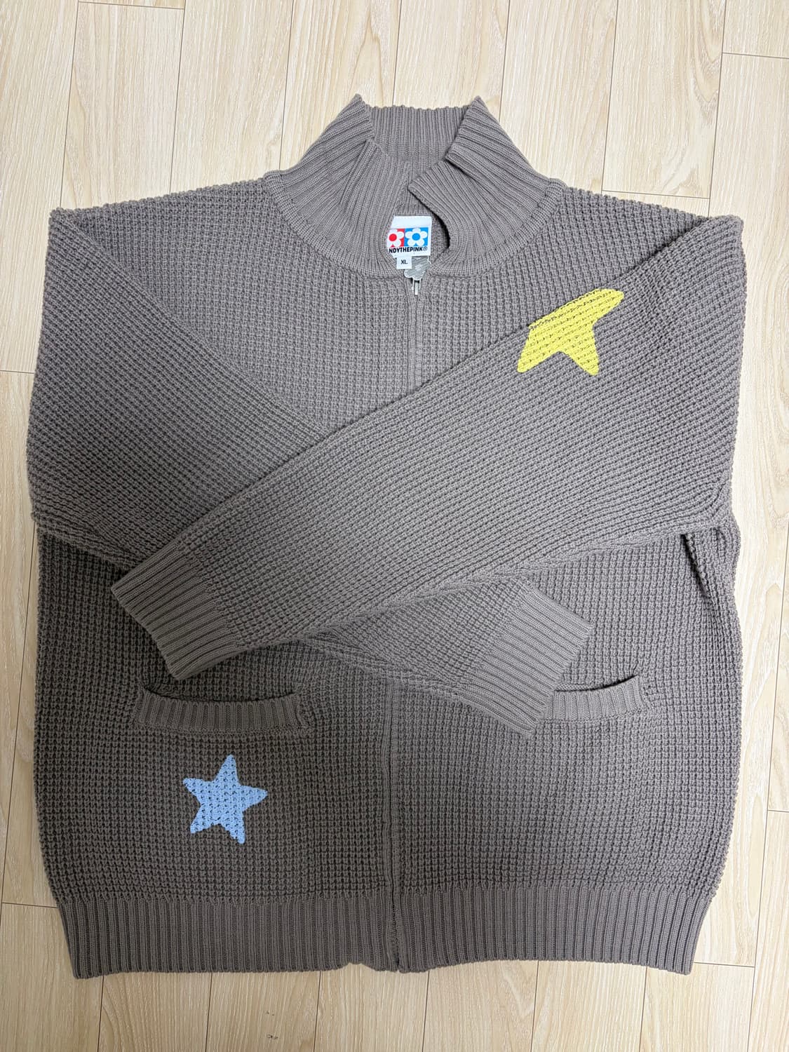 (XL)반디더핑크 니트집업 상품이미지1