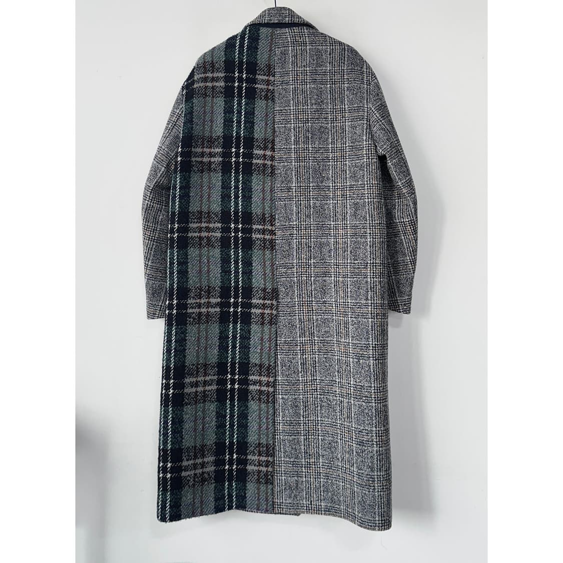 SJYP 체크 믹스 더블 롱 코트 상품이미지5
