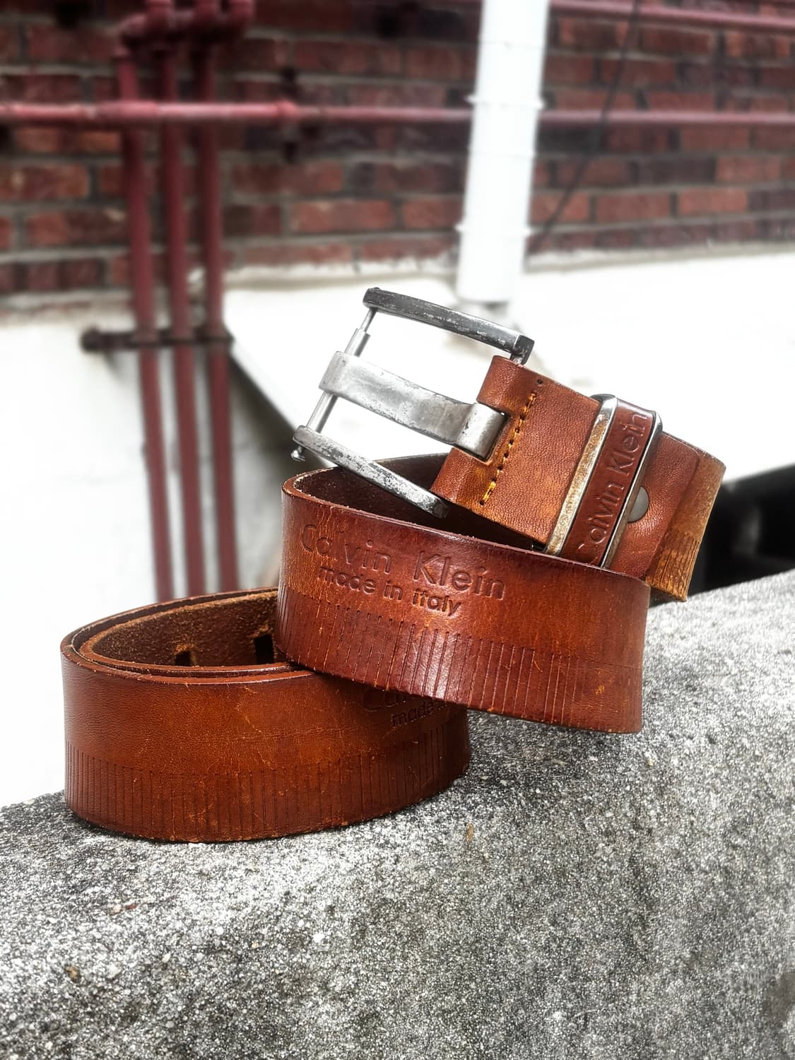 Calvin Klein Made in Italy 빈티지 레더 벨트 상품이미지1