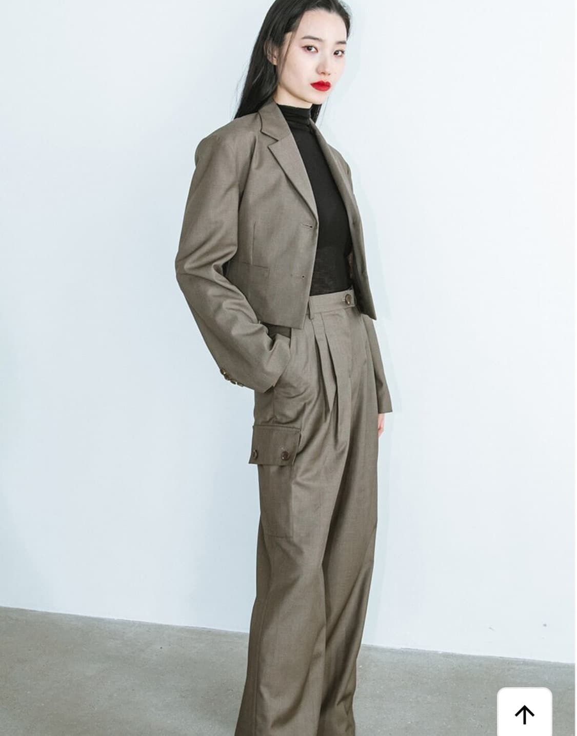 카프리슈 카키브라운 언발란스 포켓 셋업 (자켓 + 슬랙스) 상품이미지2